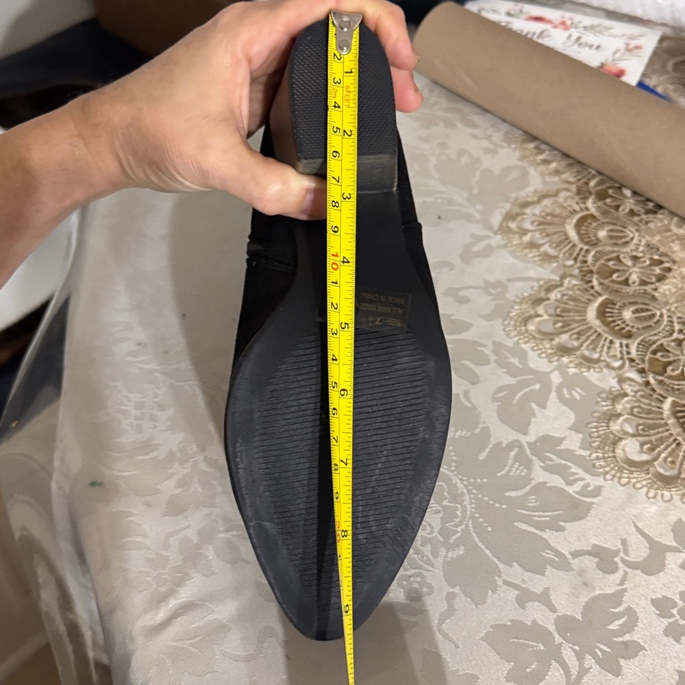 Floral Embroidered Black Ankle Boots - Picture 9 of 10
